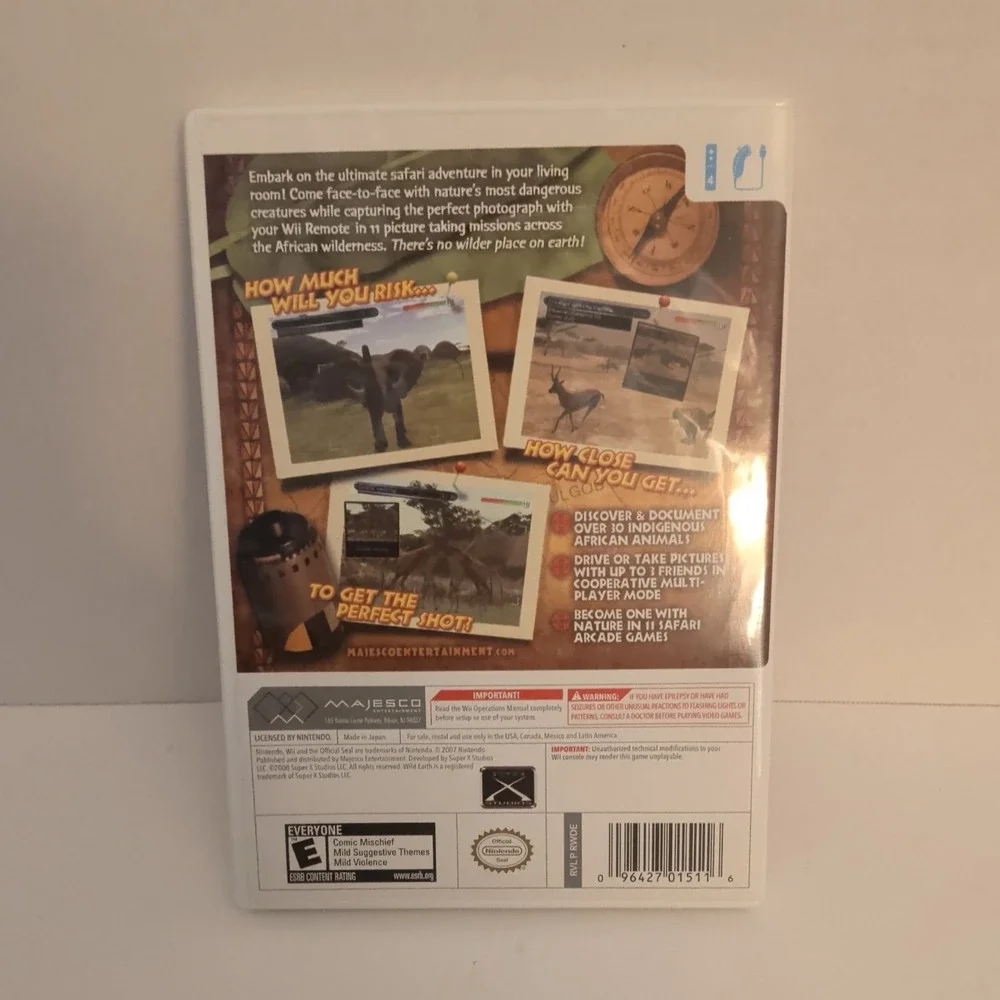 Wild Earth African Safari Nintendo Wii Game CIB Majesco RVL-P-RWDE